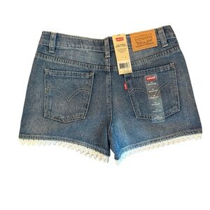 Levi's Girlfriend Shorty Short Girl’s Lace Trim Jean Shorts
